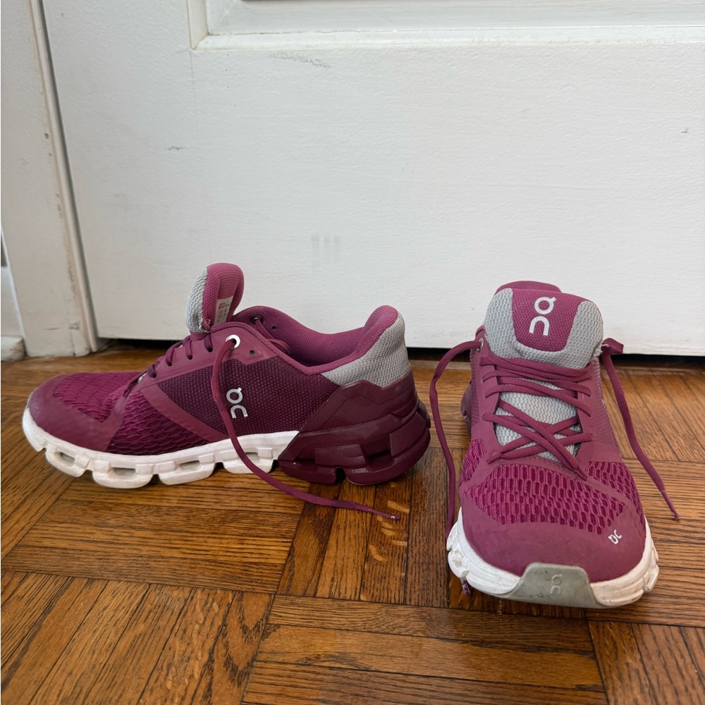 On Running Women's Sneakers - Plum with Gray and White